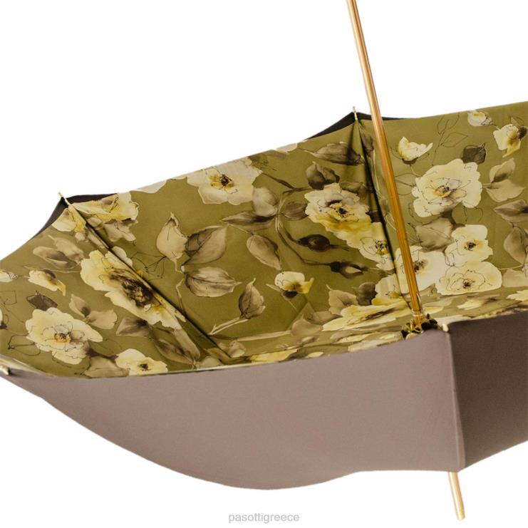 ομπρέλα | PASOTTI 189 55975-22 p34 - χακί ομπρέλα με λουλούδια και γκλίτερ 2N6B8346 γυναίκες